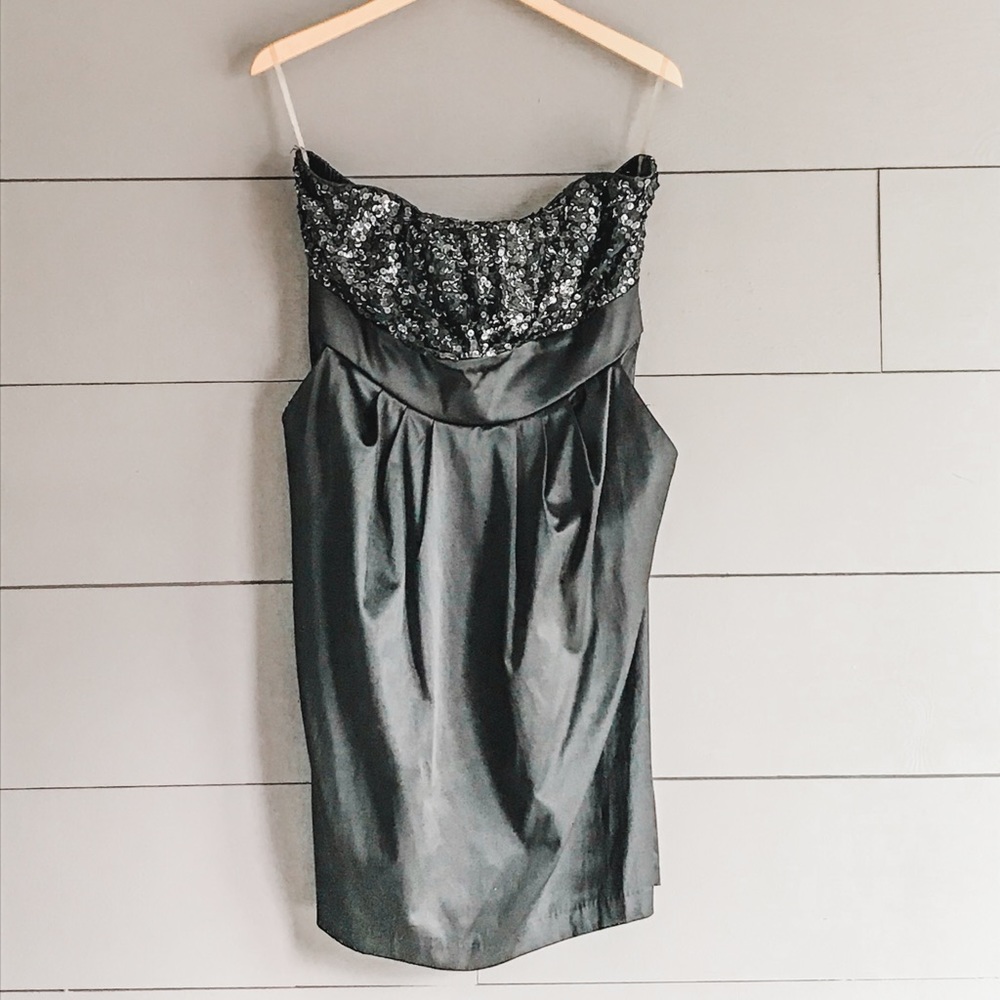 Plus size strapless little black dress